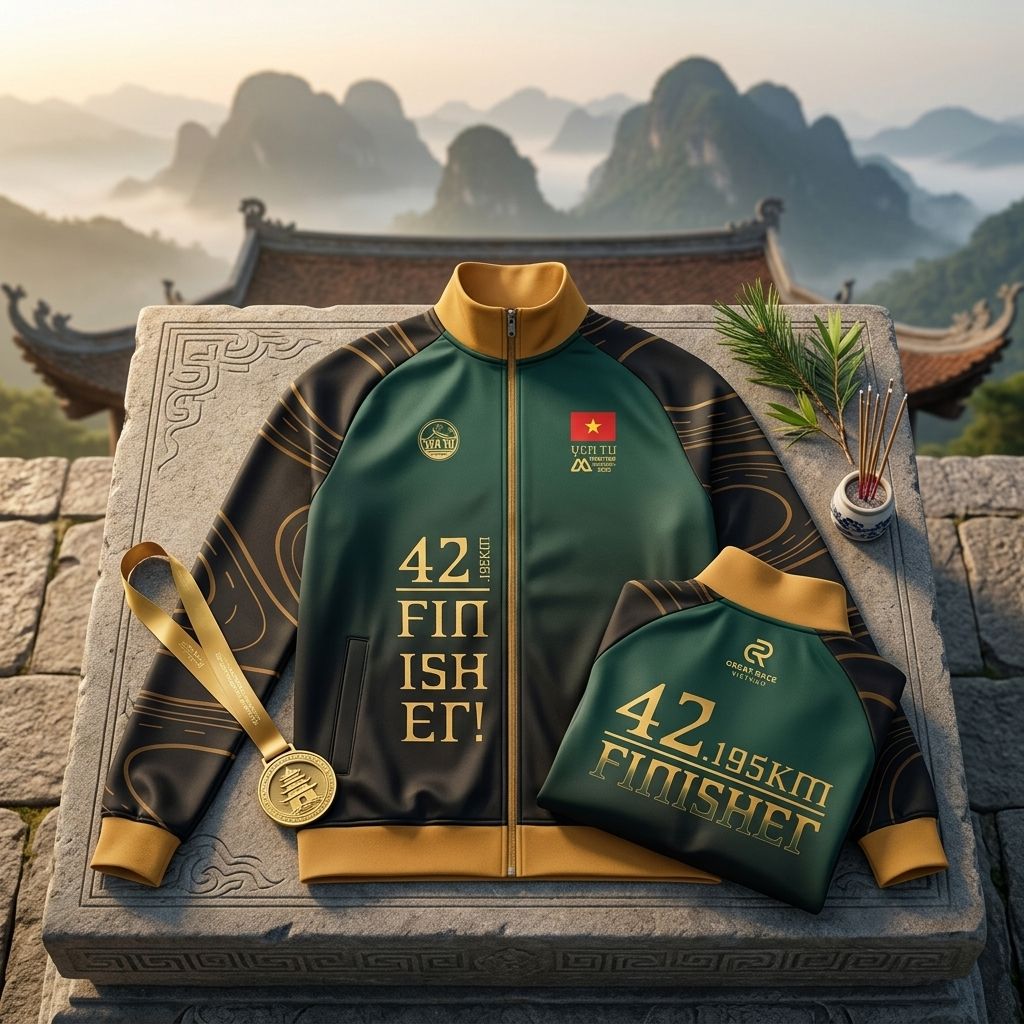 Custom-designed marathon running jacket