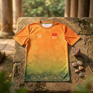 Áo thun thể thao tùy chỉnh, chất liệu 95% cotton 5% spandex