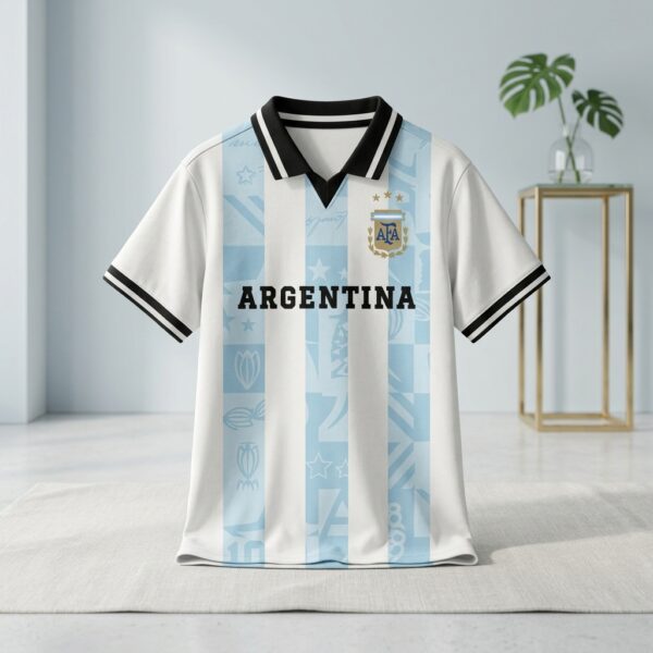 Áo Polo Bóng Đá Argentina Theo Yêu Cầu - Ảnh 2